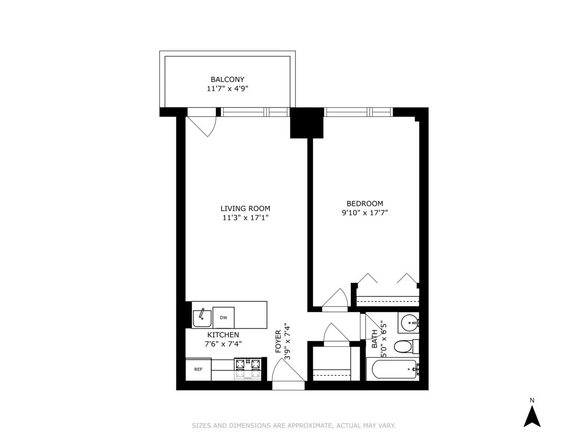 270 West 17th Street, Unit 8B Manhattan, NY 10011 - Photo 6 of 6 a picture of a floor plan