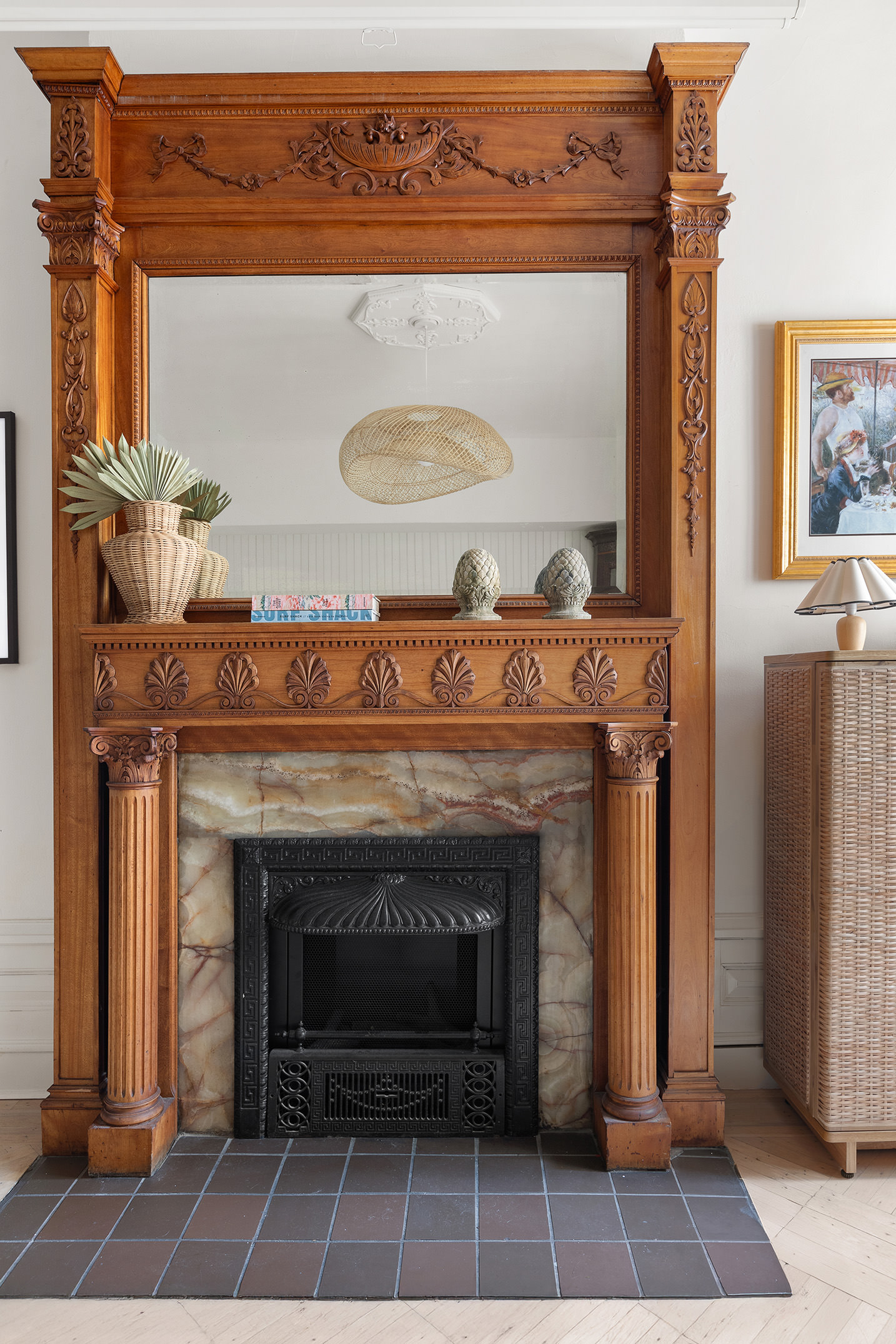 648 2nd Street, Unit 2 Brooklyn, NY 11215 - Photo 15 of 16 a living room with a fireplace and a potted plant