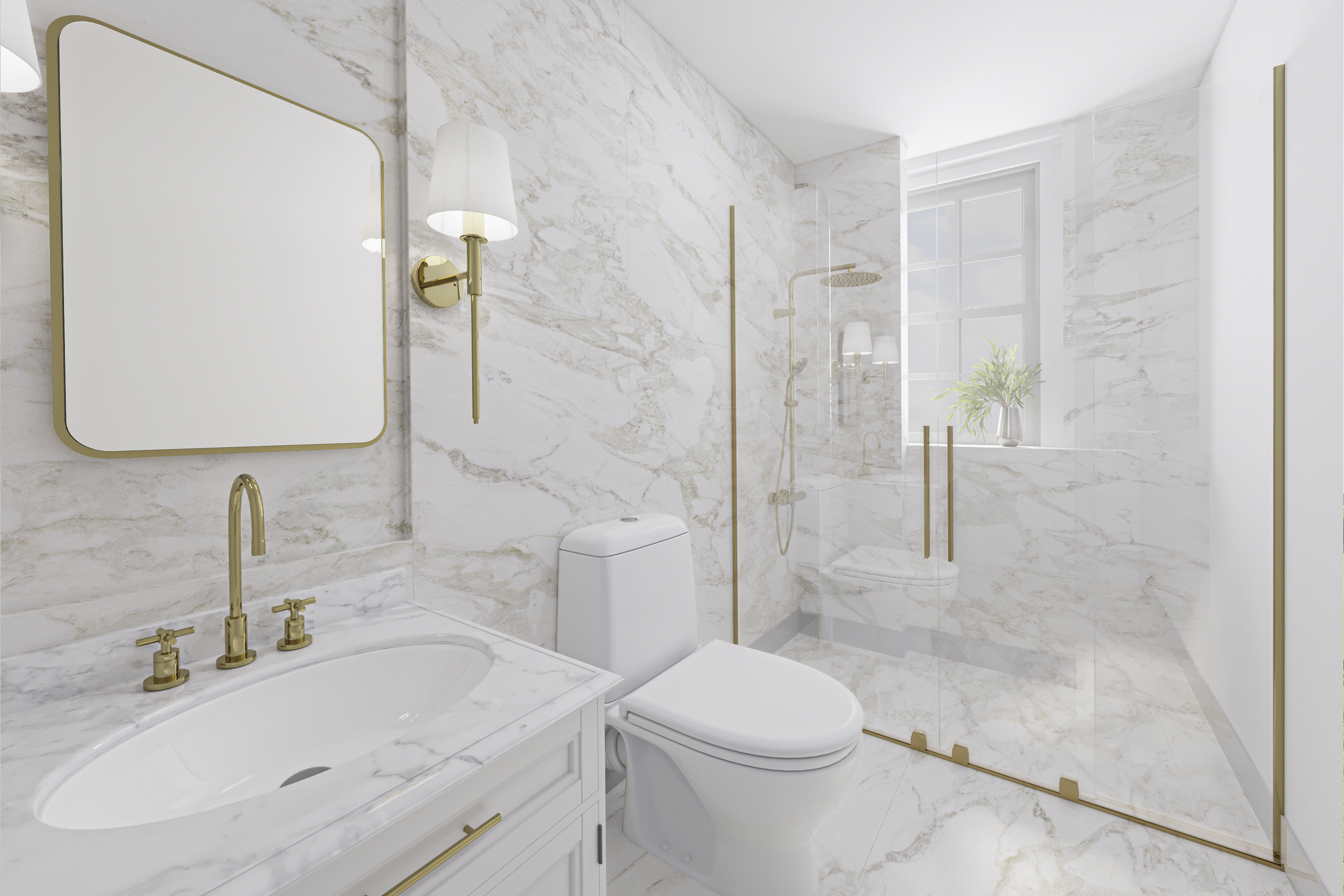 130 East 67th Street, Unit 9C Manhattan, NY 10065 - Photo 18 of 20 a bathroom with a sink toilet vanity and shower
