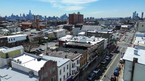 an aerial view of multiple house