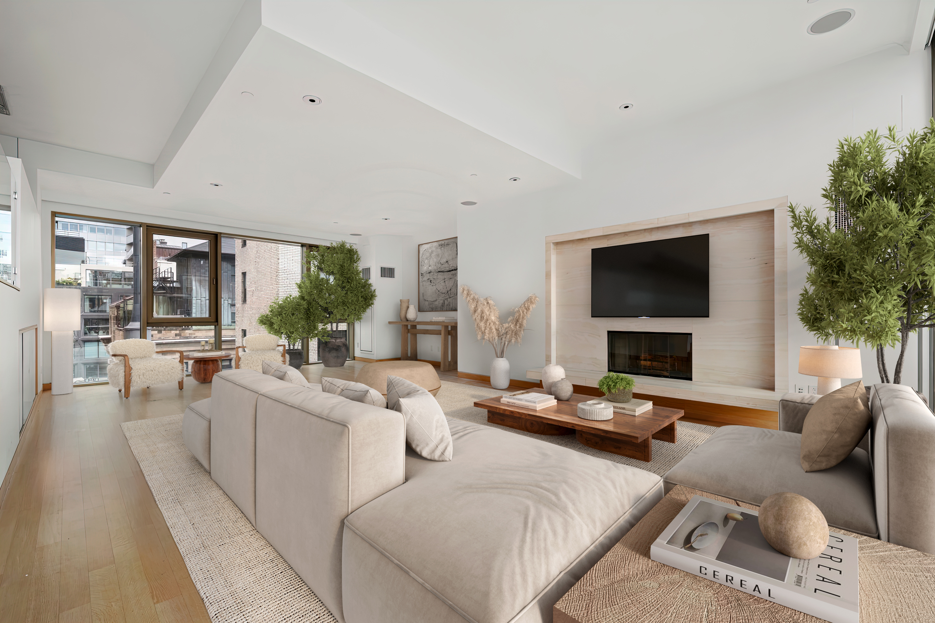 50 Gramercy Park North, Unit 15A Manhattan, NY 10010 - Photo 6 of 29 a living room with furniture and a flat screen tv