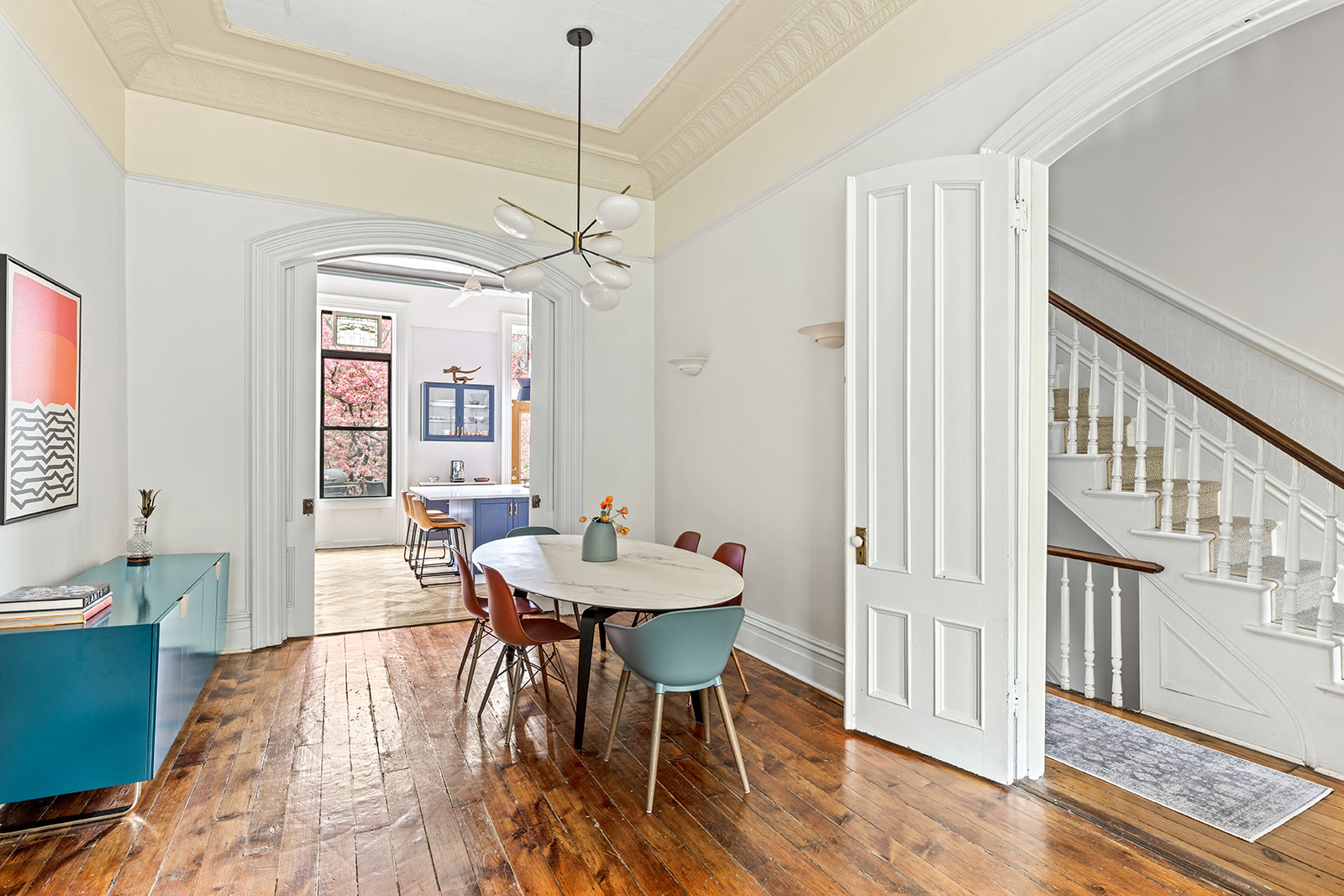 417 6th Street Brooklyn, NY 11215 - Photo 4 of 21 a view of a a dining room with furniture window and wooden floor