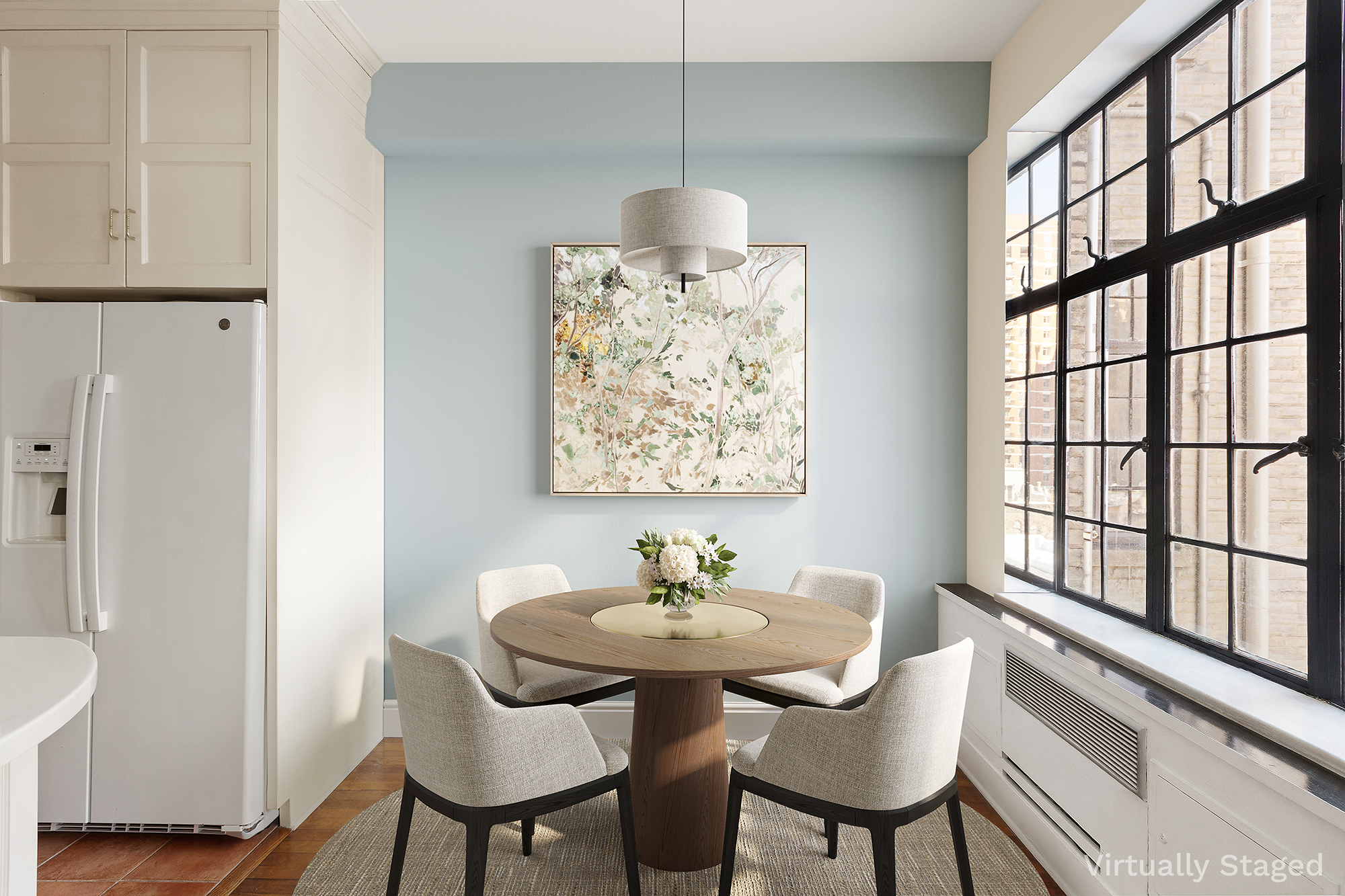 139 East 94th Street, Unit 7D Manhattan, NY 10128 - Photo 4 of 11 a view of a dining room with furniture window and wooden floor