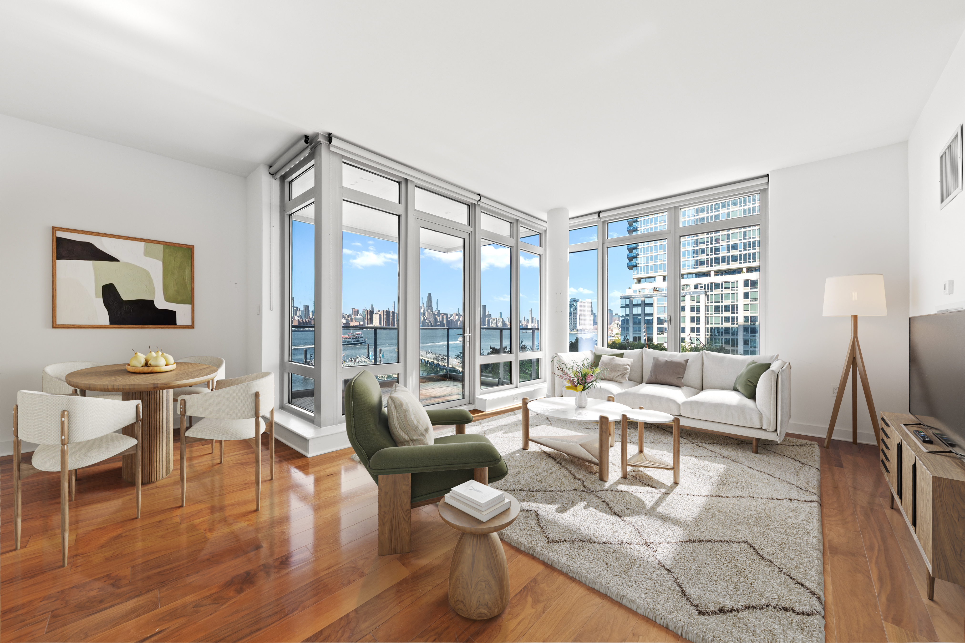 Brooklyn, NY 11249 - Photo 4 of 21 a living room with furniture large windows and wooden floor