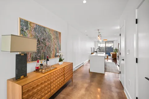 a room with furniture and a table