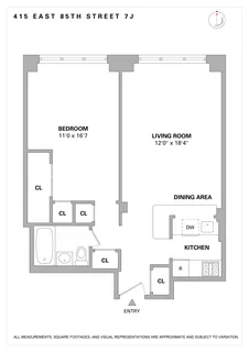 $535,000 | 415 East 85th Street, Unit 7J | Upper East Side