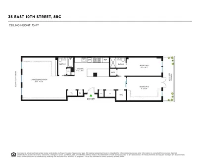 $3,750,000 | 35 East 10th Street, Unit 8BC | Greenwich Village