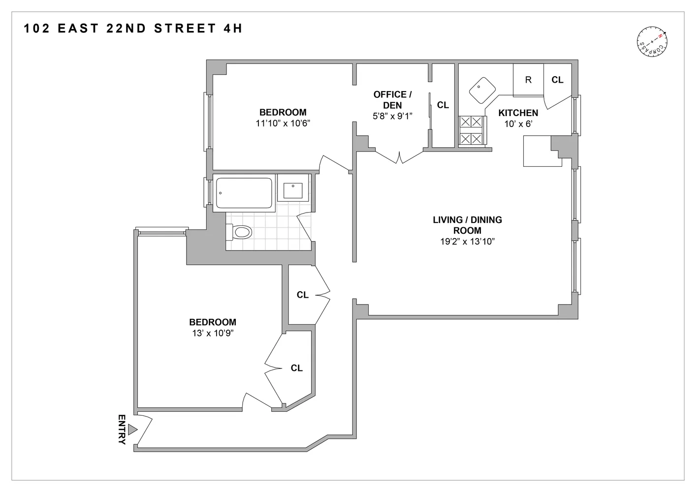 $1,300,000 | 102 East 22nd Street, Unit 4H | Gramercy
