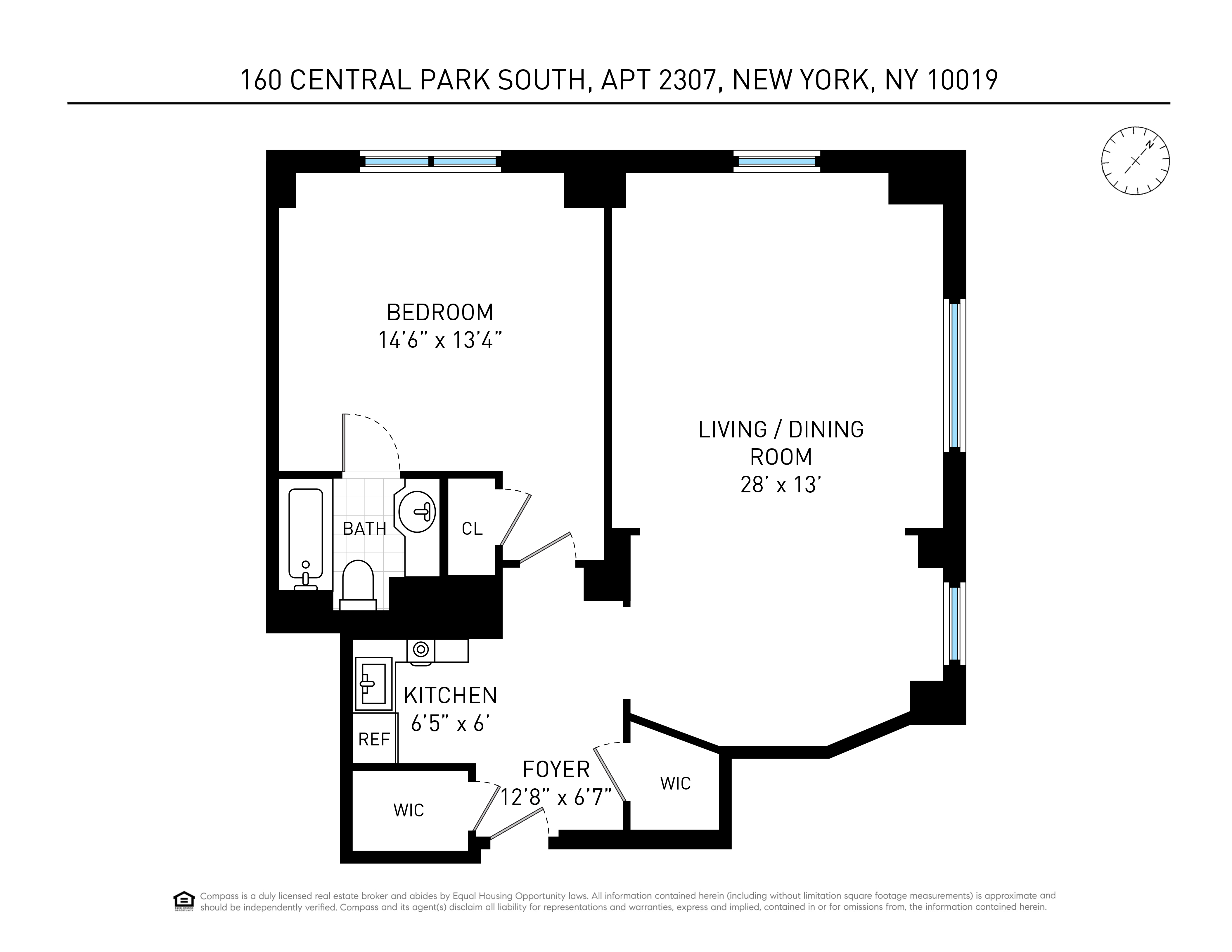 160 Central Park South, Unit 2307 Manhattan, NY 10019 - Photo 15 of 15 a picture of floor plan