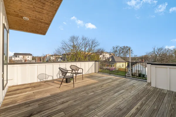 a view of a terrace with chairs