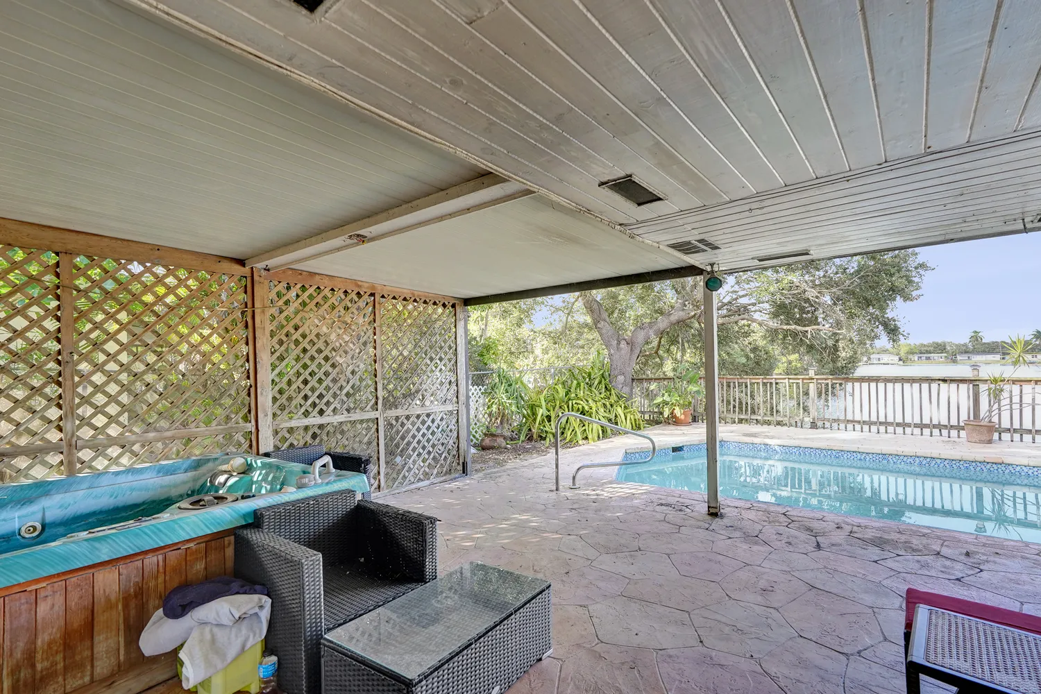 a backyard of a house