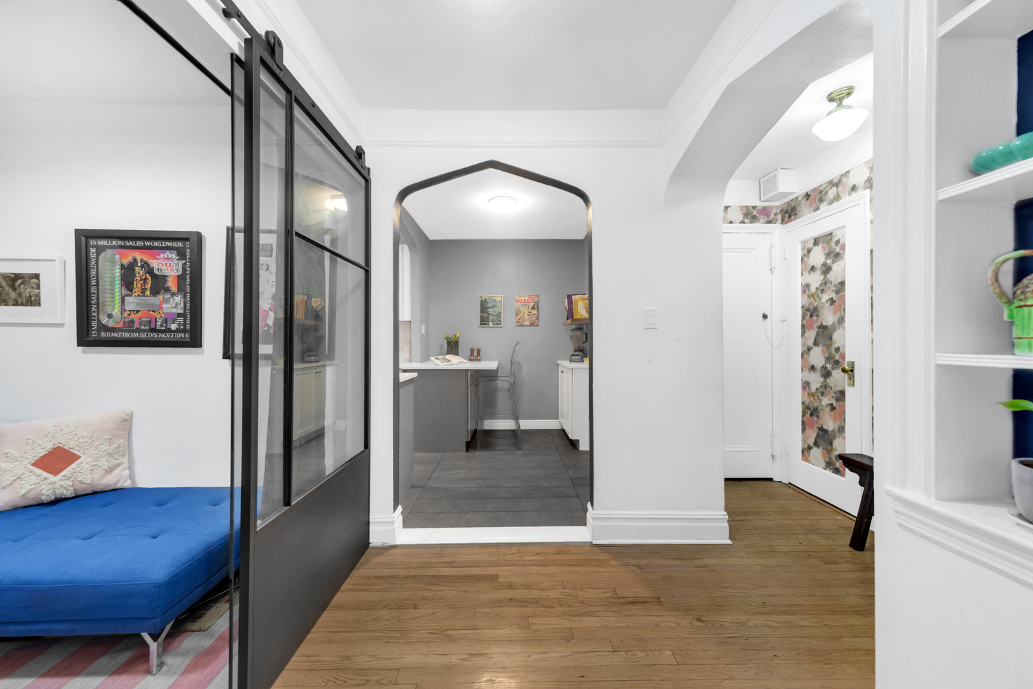 385 Argyle Road, Unit 1B Brooklyn, NY 11218 - Photo 5 of 11 a view of a hallway view with wooden floor and dining room view