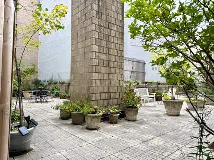 a view of an entrance of the building