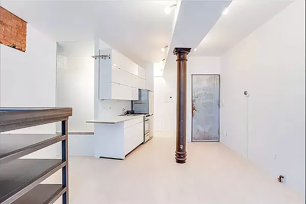 20 Renwick Street, Unit AB Manhattan, NY 10013 - Photo 4 of 9 a kitchen with a refrigerator and white cabinets