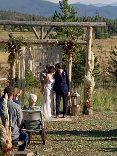 a view of a pool with a outdoor space