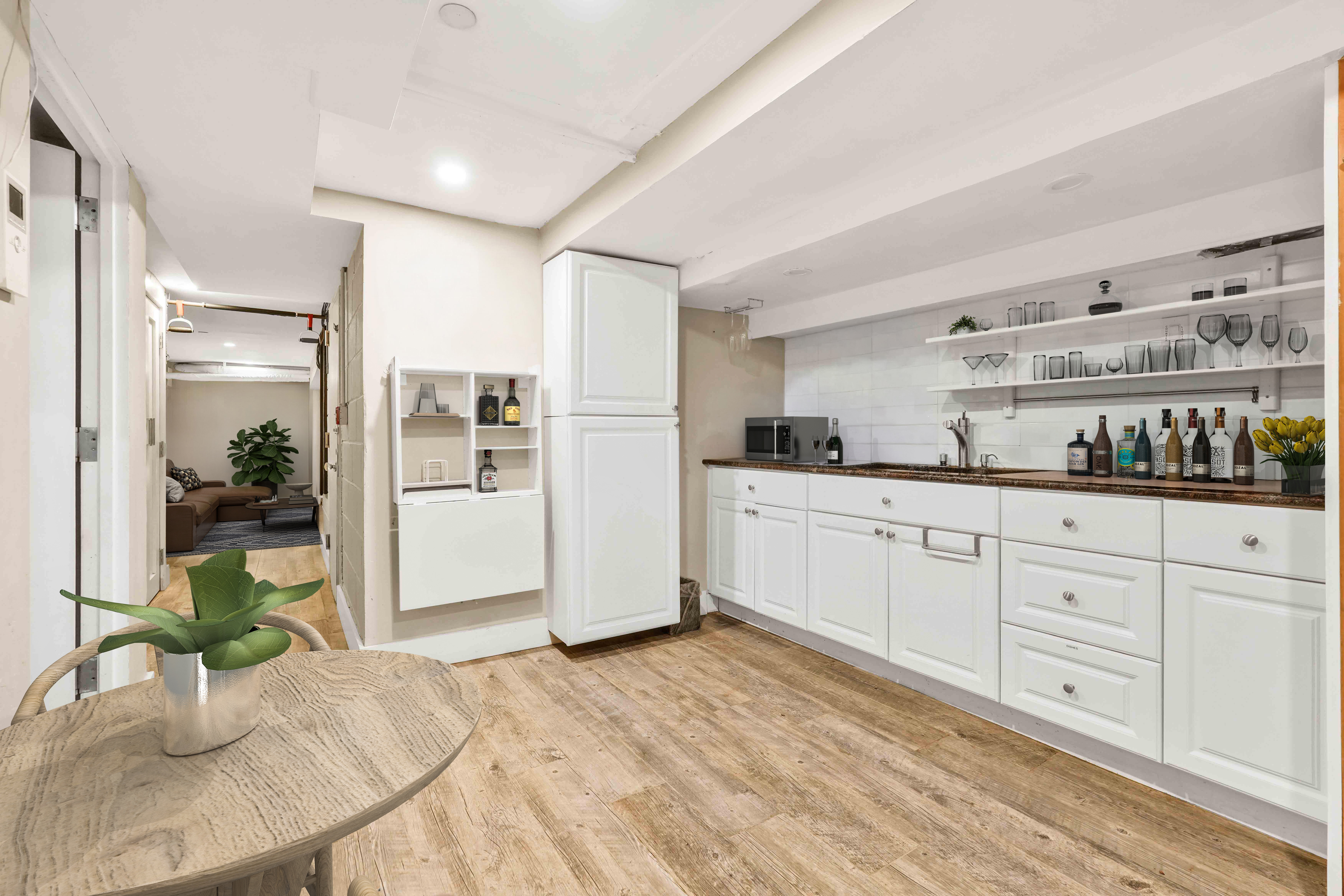 288 St James Place, Unit TRIPLEX Brooklyn, NY 11238 - Photo 19 of 25 a kitchen with a refrigerator and wooden floor