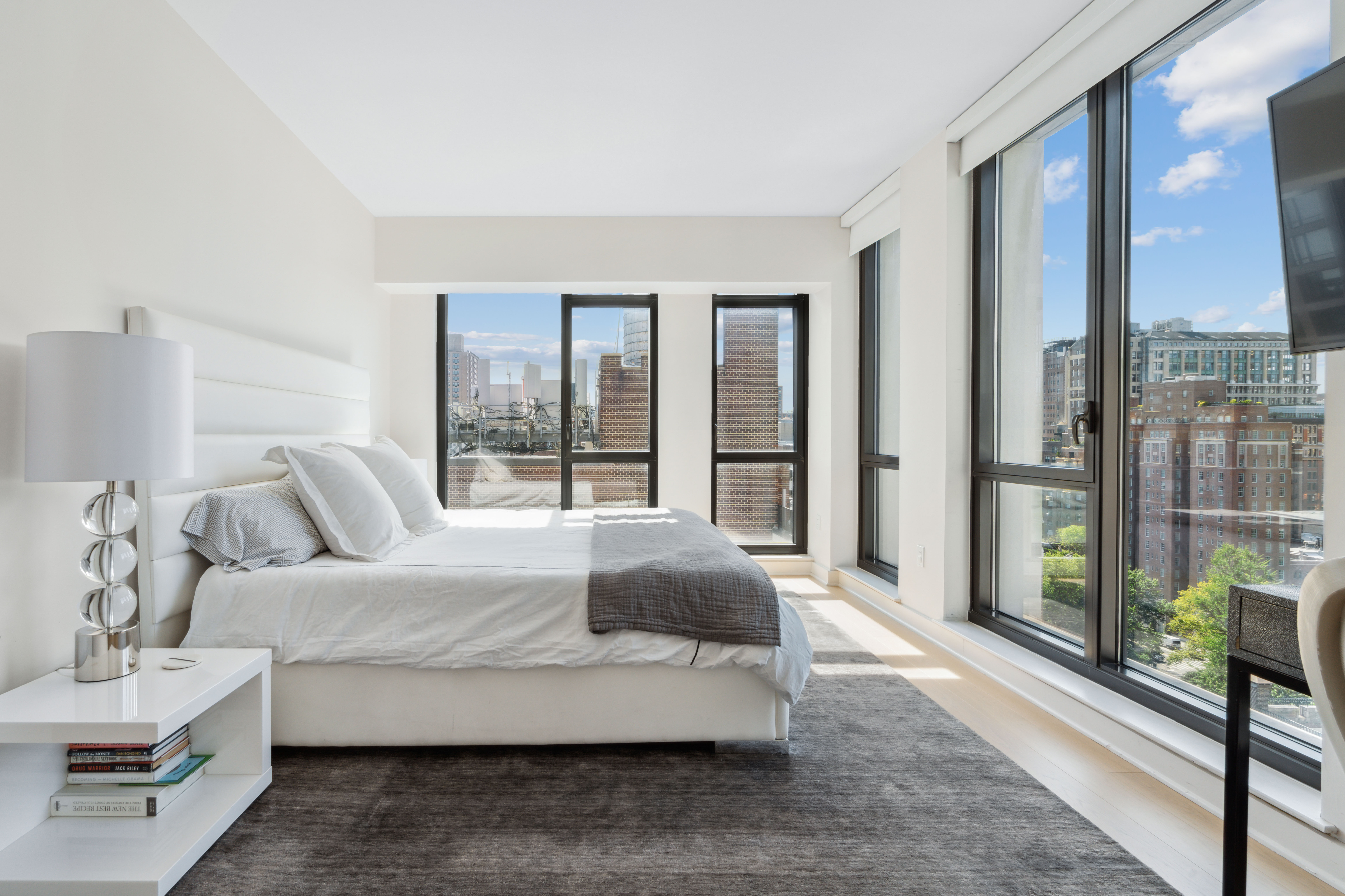 160 East 22nd Street, Unit 18C Manhattan, NY 10010 - Photo 6 of 12 a bedroom with a bed and a large window