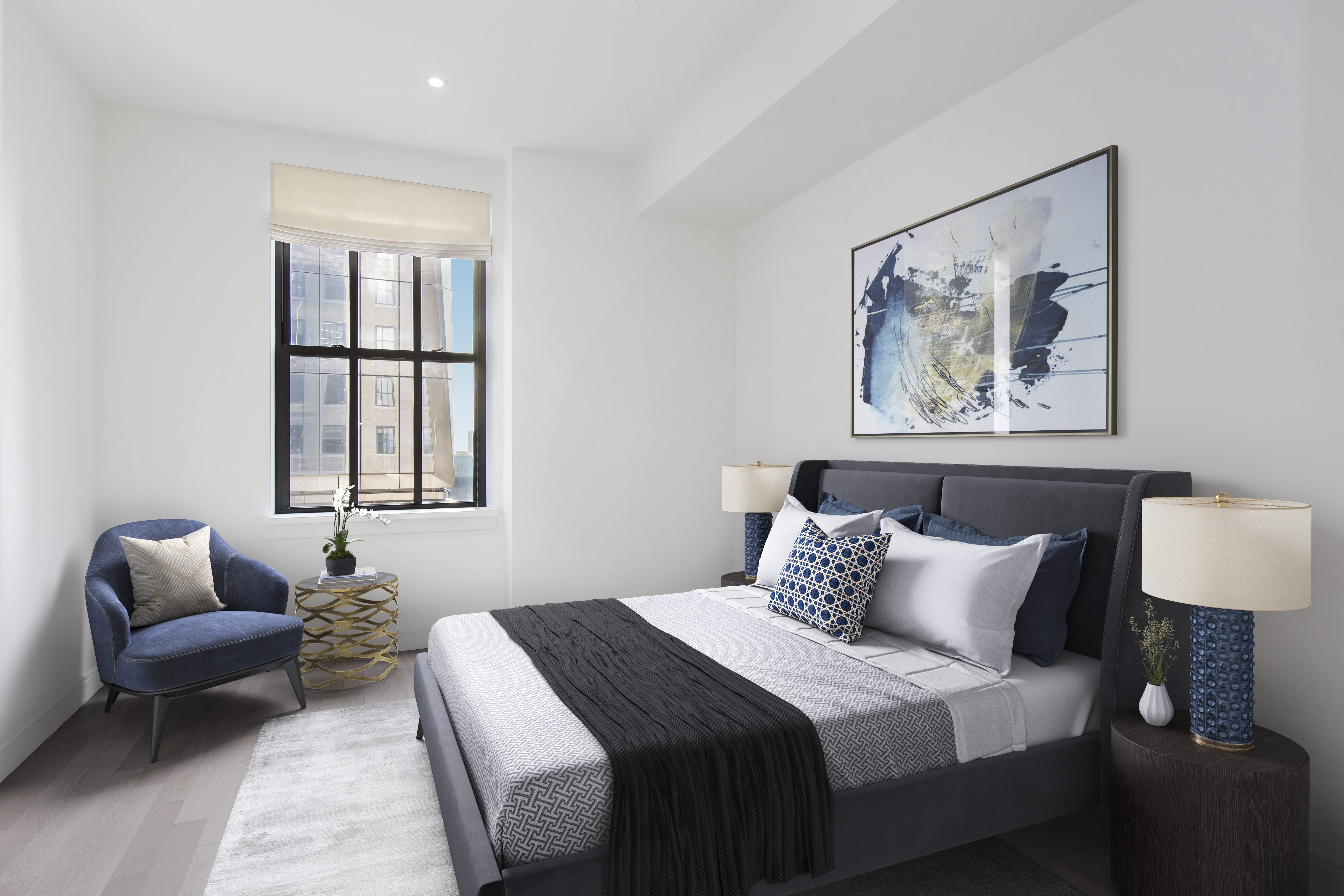 100 Barclay Street, Unit 13P Manhattan, NY 10007 - Photo 5 of 21 a bedroom with bed and a window
