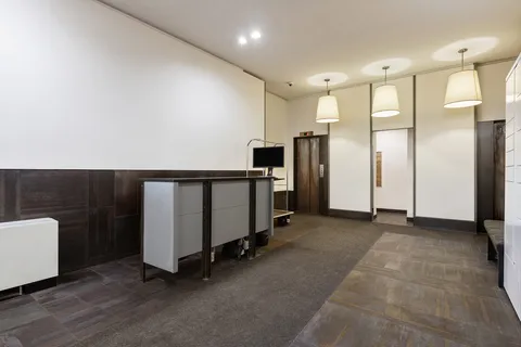 a view of hallway with stairs