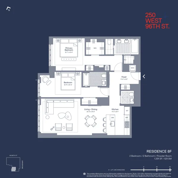 $2,495,000 | 250 West 96th Street, Unit 8F | Upper West Side