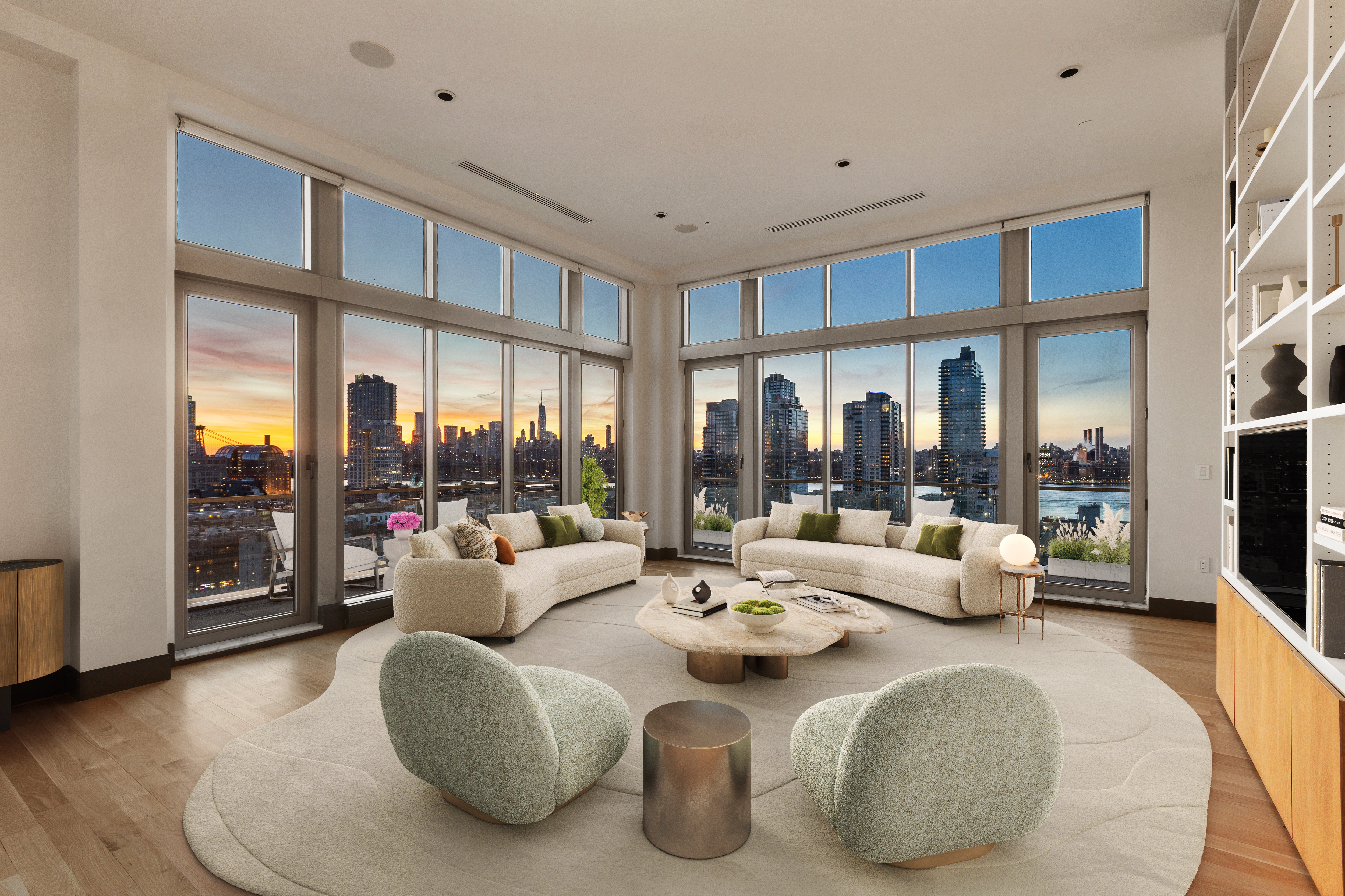 144 North 8th Street, Unit PH2 Brooklyn, NY 11249 - Photo 1 of 20 a living room with furniture and a large window