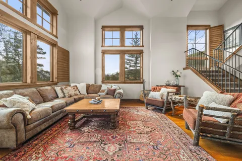 a living room with furniture or couch and a window