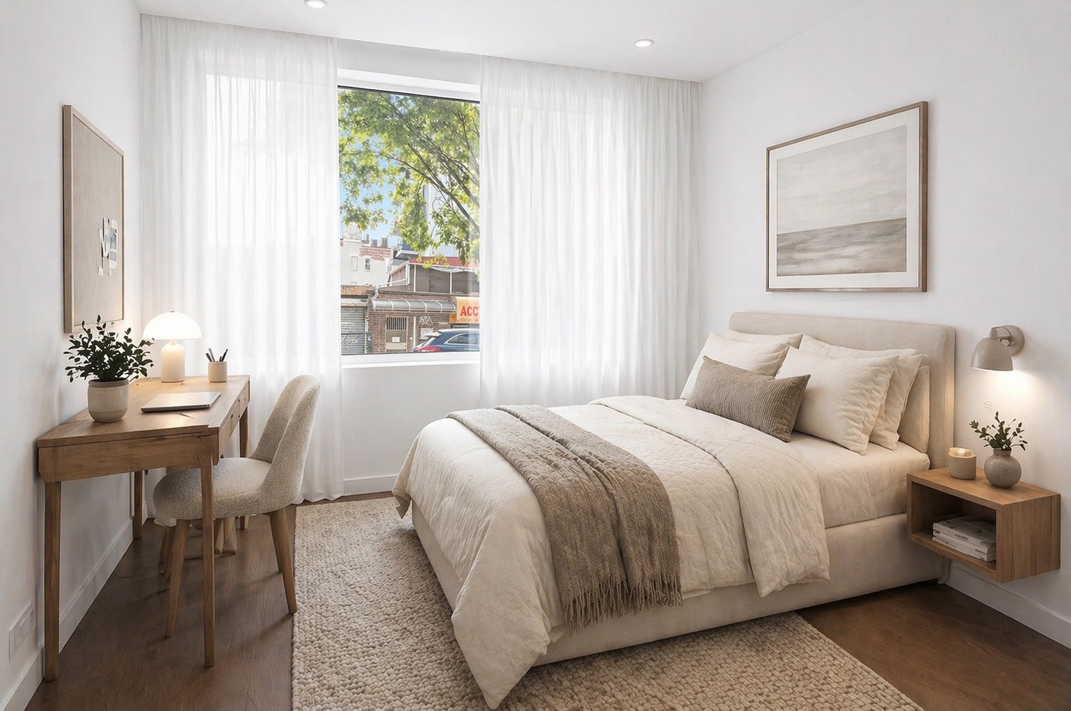 247 18th Street, Unit 1 Brooklyn, NY 11215 - Photo 9 of 10 a bedroom with a bed lamps and window