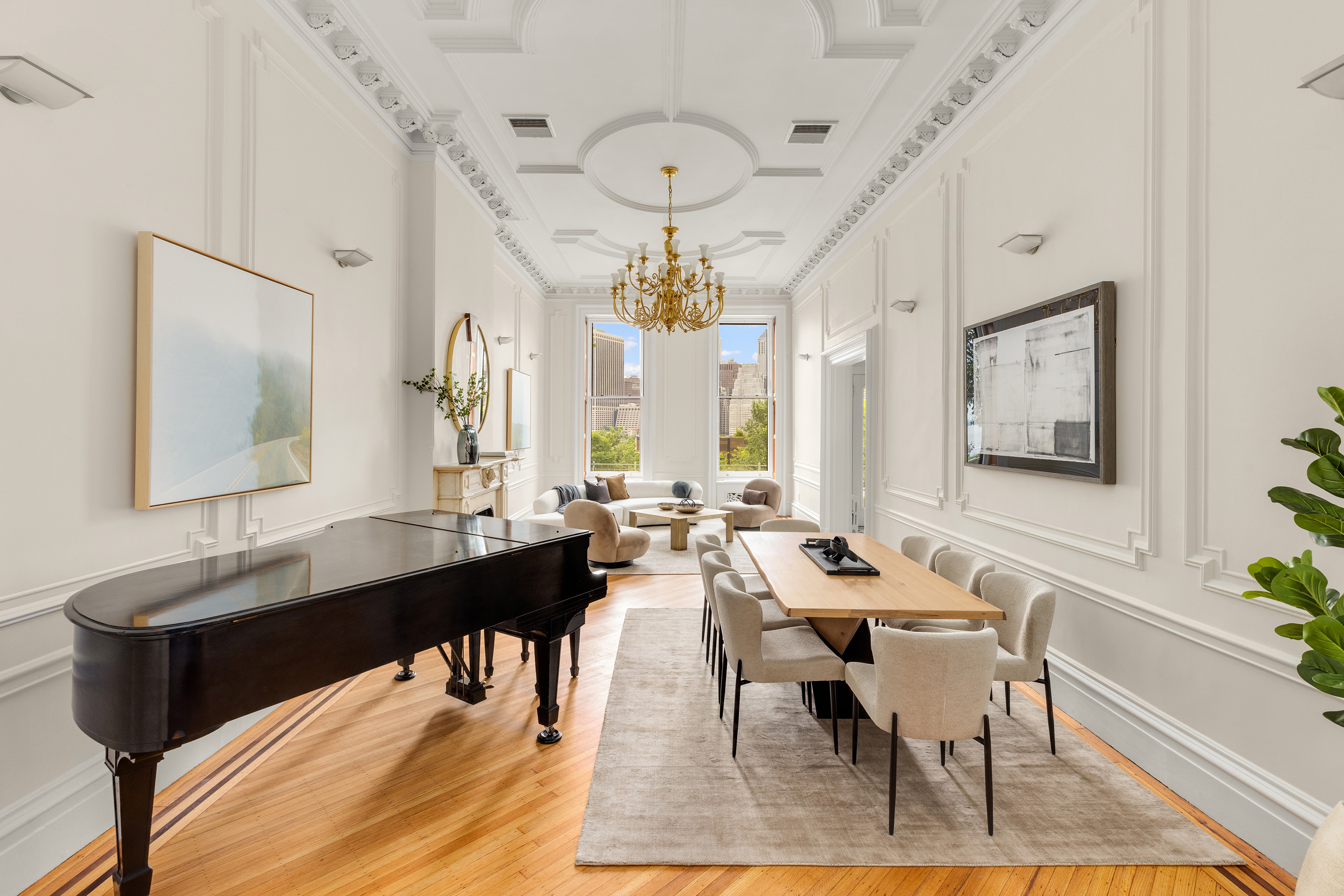 75 Columbia Heights Brooklyn, NY 11201 - Photo 6 of 29 a view of a dining room with furniture window and wooden floor