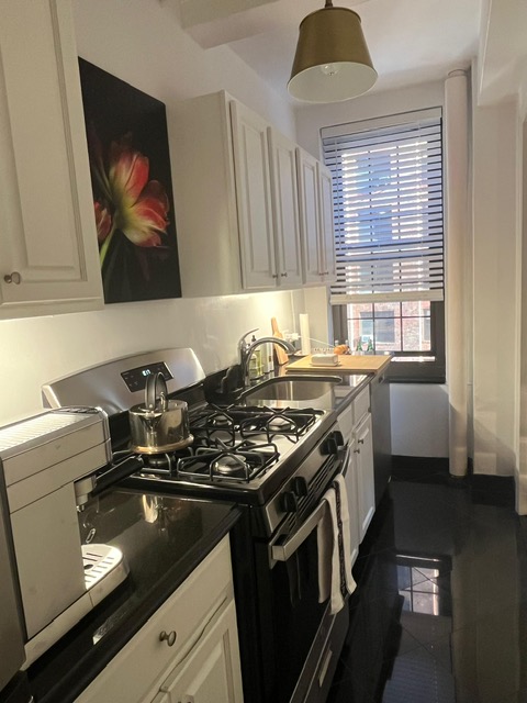 435 West 23rd Street, Unit 7B Manhattan, NY 10011 - Photo 10 of 23 a kitchen with a stove and a window