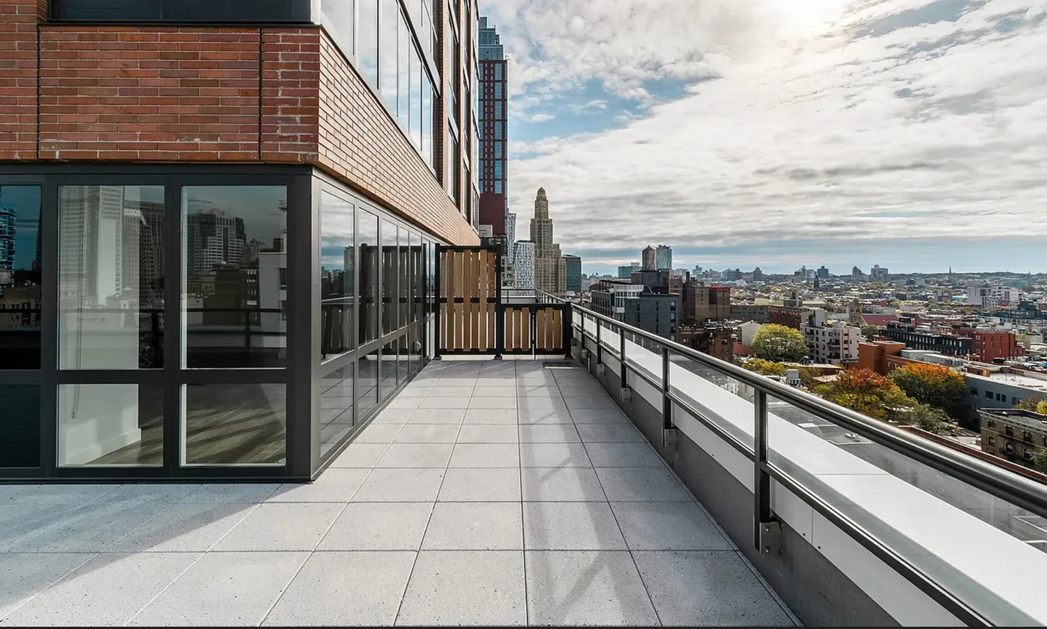 a view of city with balcony