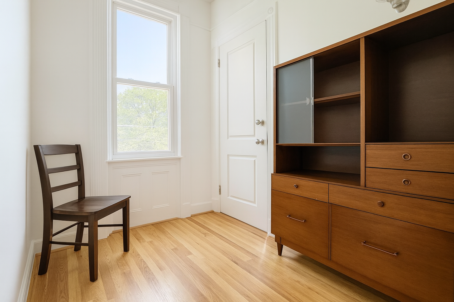 1001 Hart Street, Unit 2 Brooklyn, NY 11237 - Photo 13 of 24 a view of a livingroom with wooden floor and chair