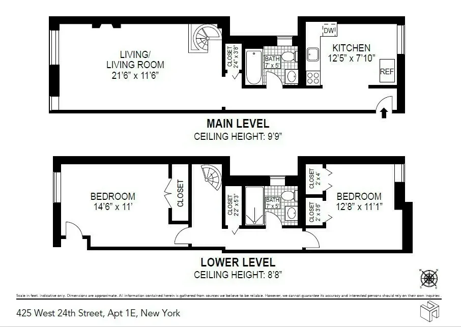 $899,000 | 425 West 24th Street, Unit 1E | Chelsea