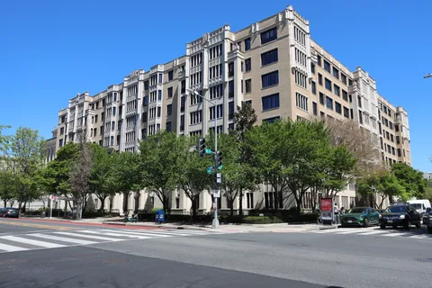a front view of a building
