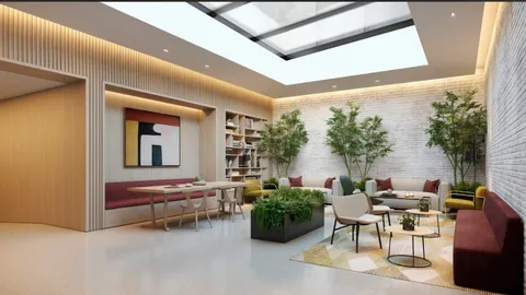 a outdoor space with furniture