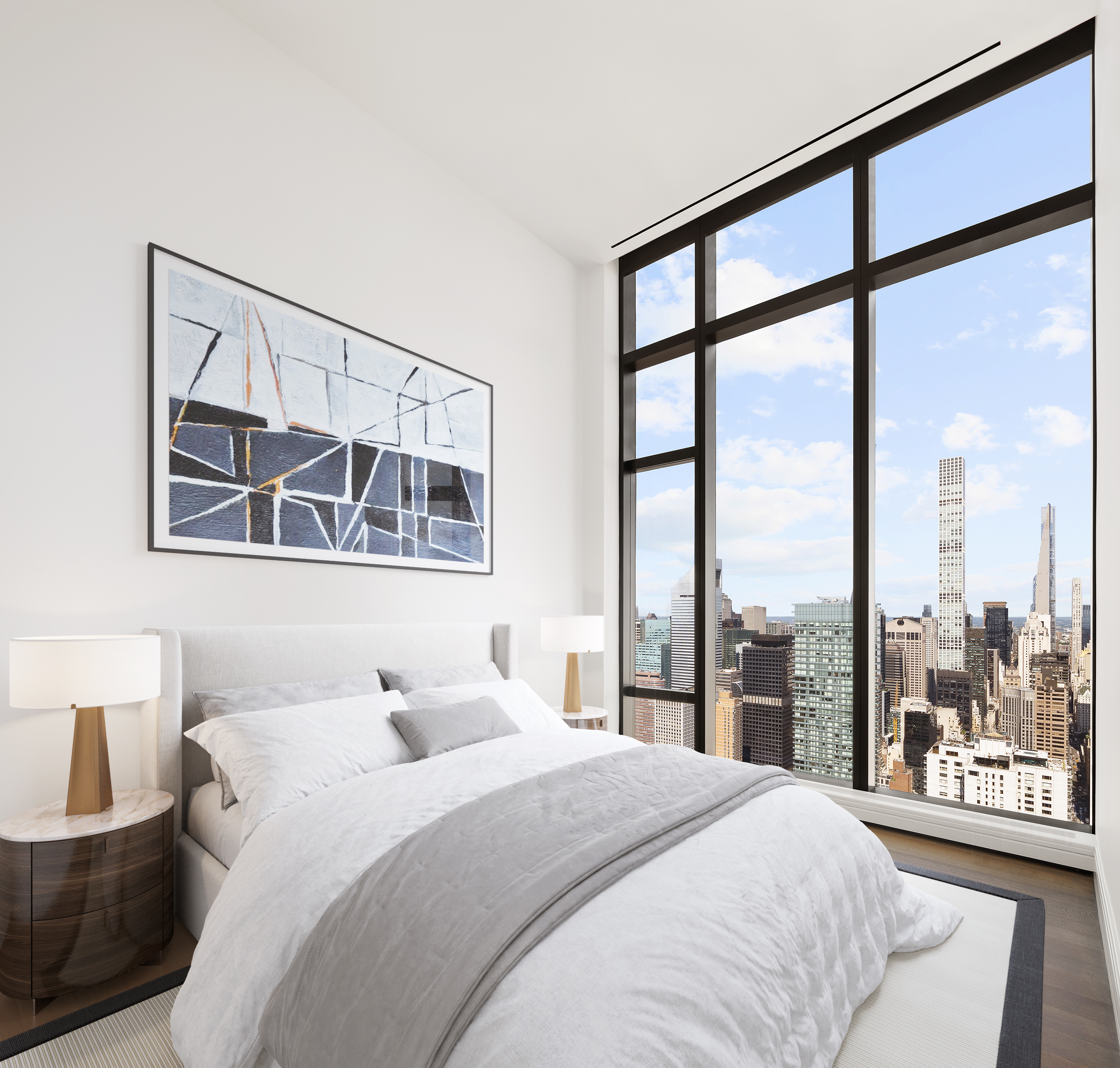 430 East 58th Street, Unit PH71 Manhattan, NY 10022 - Photo 8 of 26 a bedroom with a large window and a bed