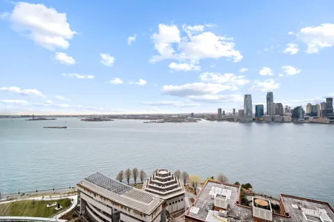 a view of a lake with roof