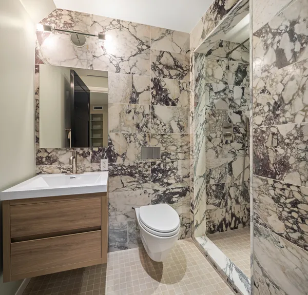 a view of a city with tall buildings