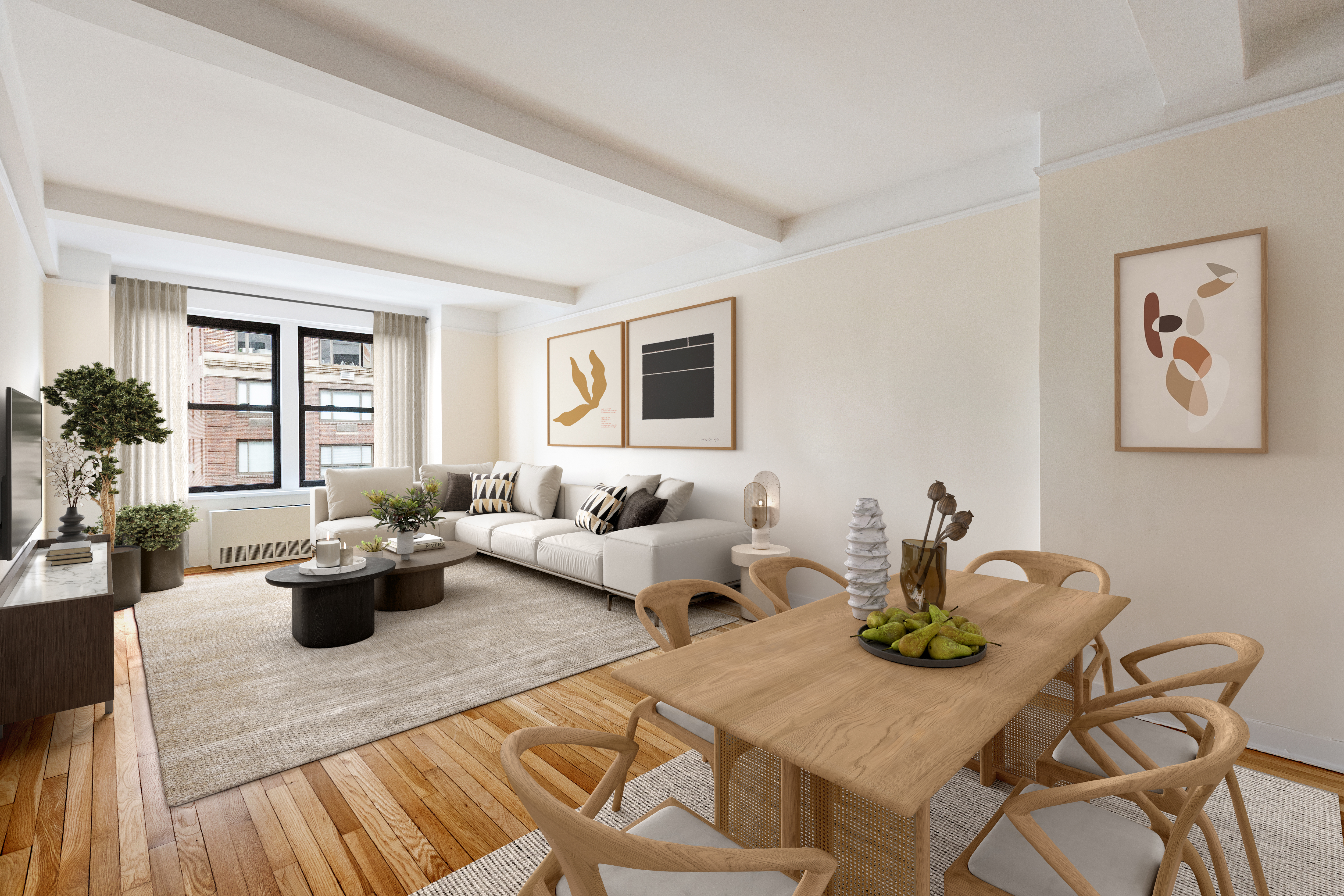205 East 78th Street, Unit 14C Manhattan, NY 10075 - Photo 1 of 12 a living room with furniture and view of kitchen