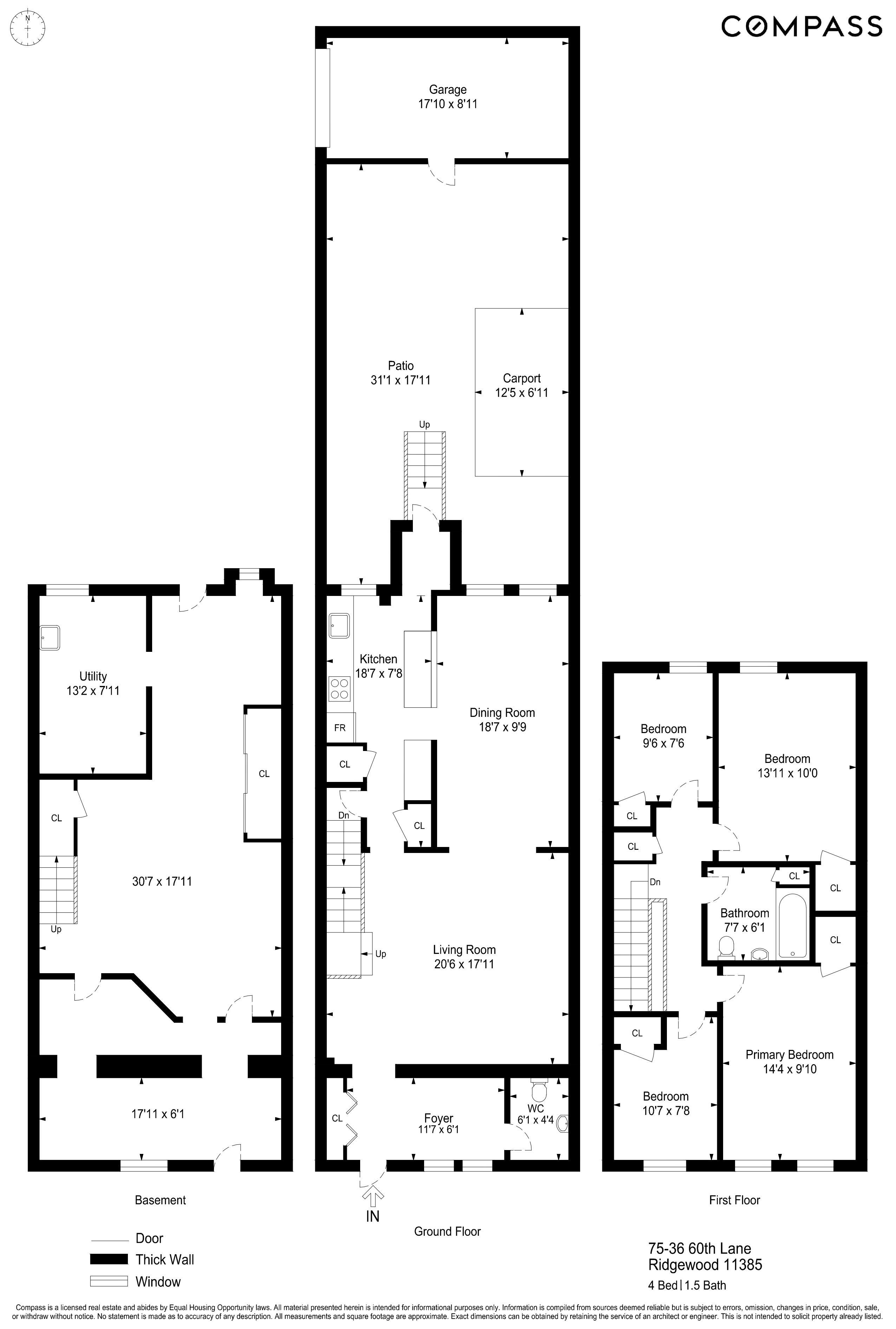 75-36 60th Lane Queens, NY 11385 - Photo 18 of 18 a picture of a floor plan