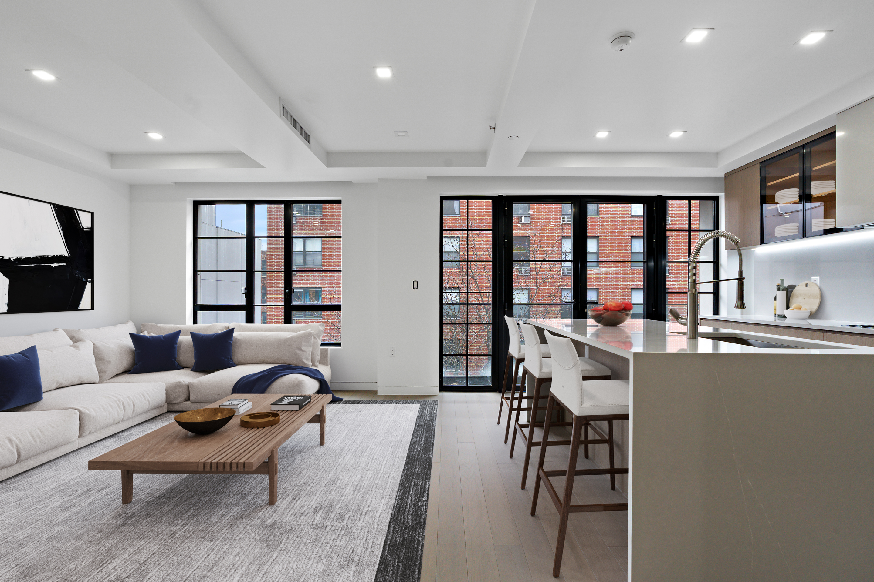 327 East 22nd Street, Unit 3A Manhattan, NY 10010 - Photo 2 of 14 a living room with furniture and a flat screen tv
