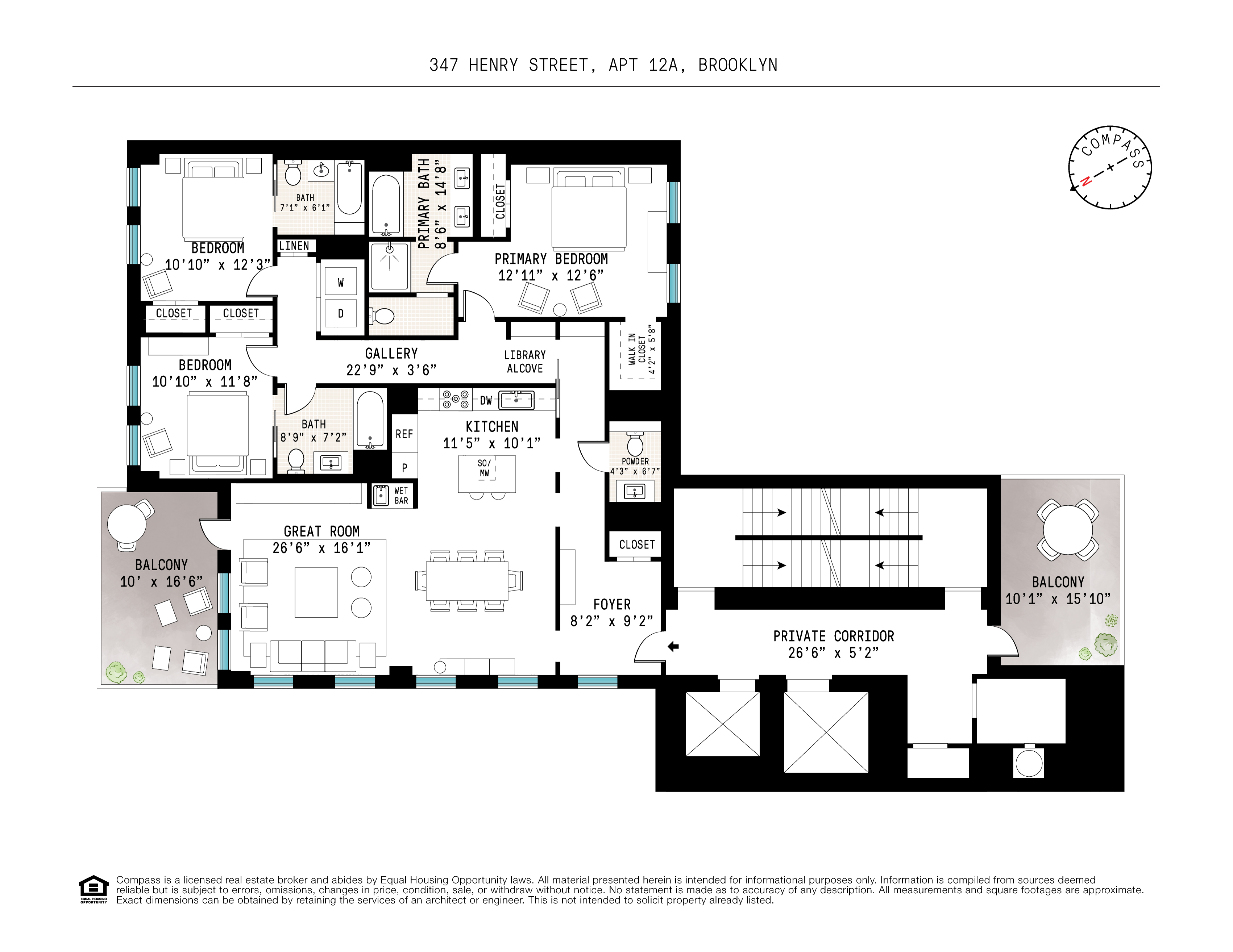 347 Henry Street, Unit 12A Brooklyn, NY 11201 - Photo 26 of 26 a black and white photo of a living room