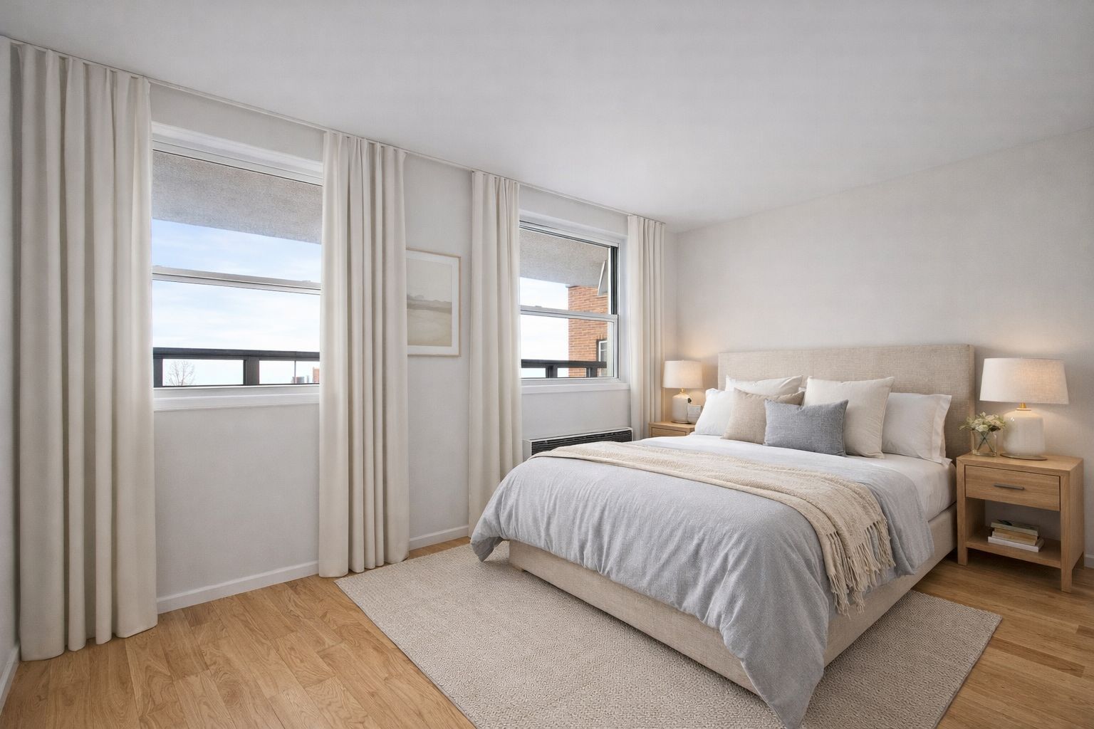 35-50 85th Street, Unit 9J Queens, NY 11372 - Photo 6 of 16 a bedroom with a bed and closet