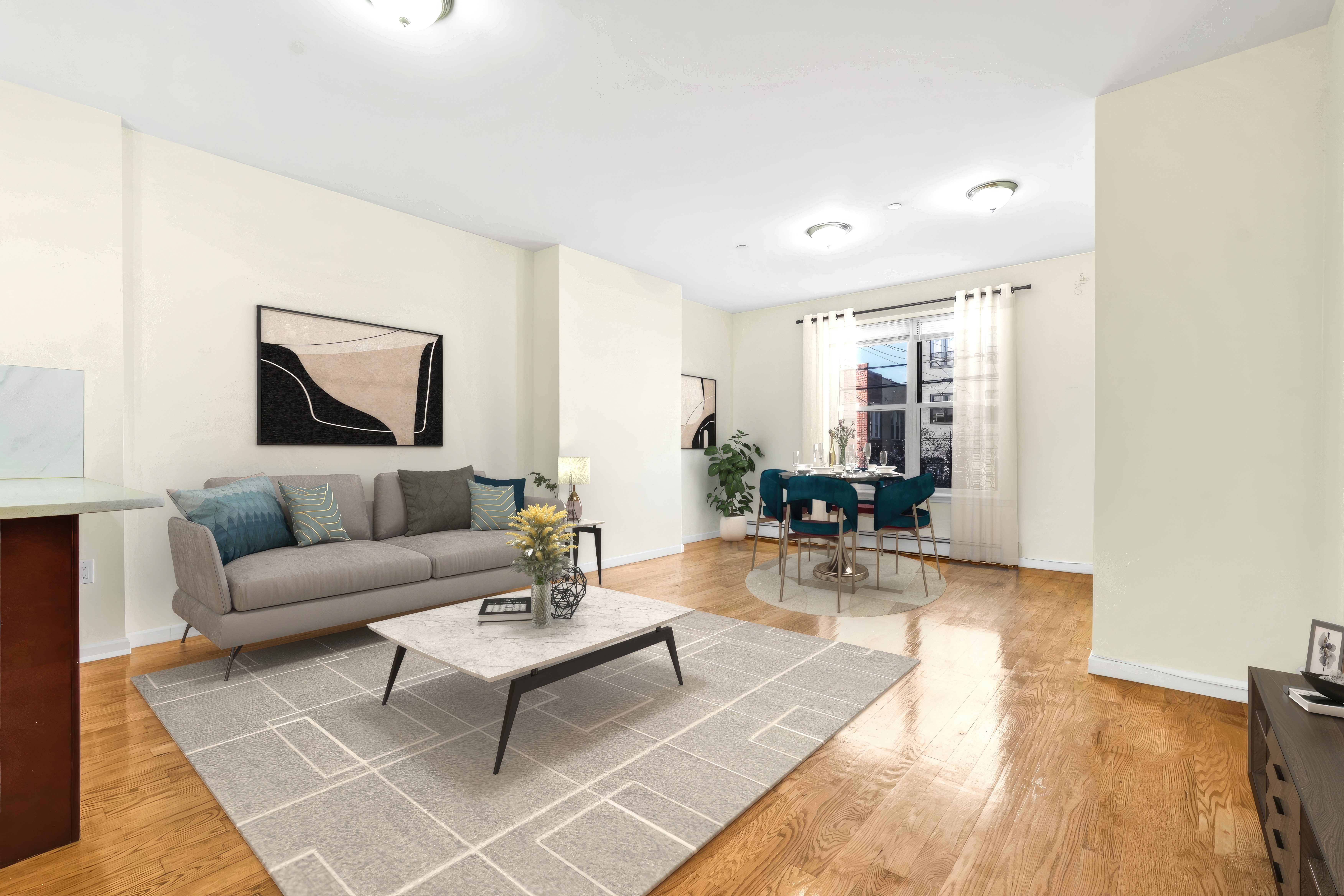1892 Bergen Street, Unit 2 Brooklyn, NY 11233 - Photo 9 of 24 a living room with furniture and a wooden floor