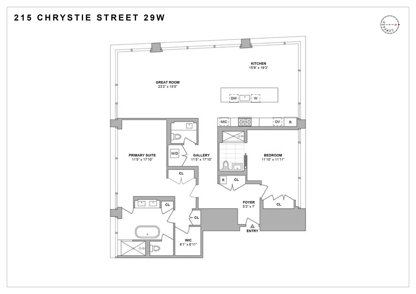 $6,350,000 | 215 Chrystie Street, Unit 29W | Lower East Side