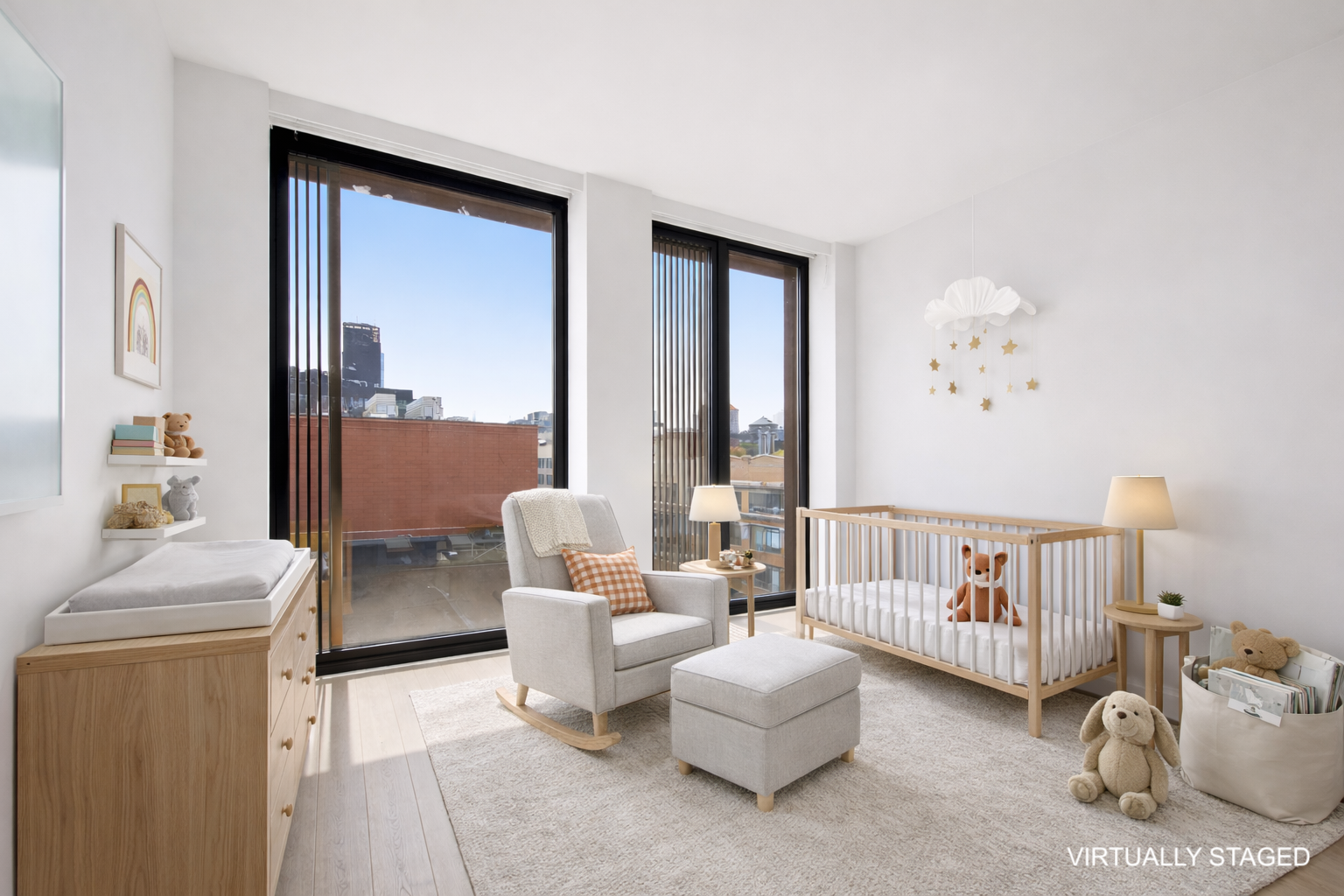 100 Barrow Street, Unit 11A Manhattan, NY 10014 - Photo 9 of 16 a bedroom with furniture and a large window