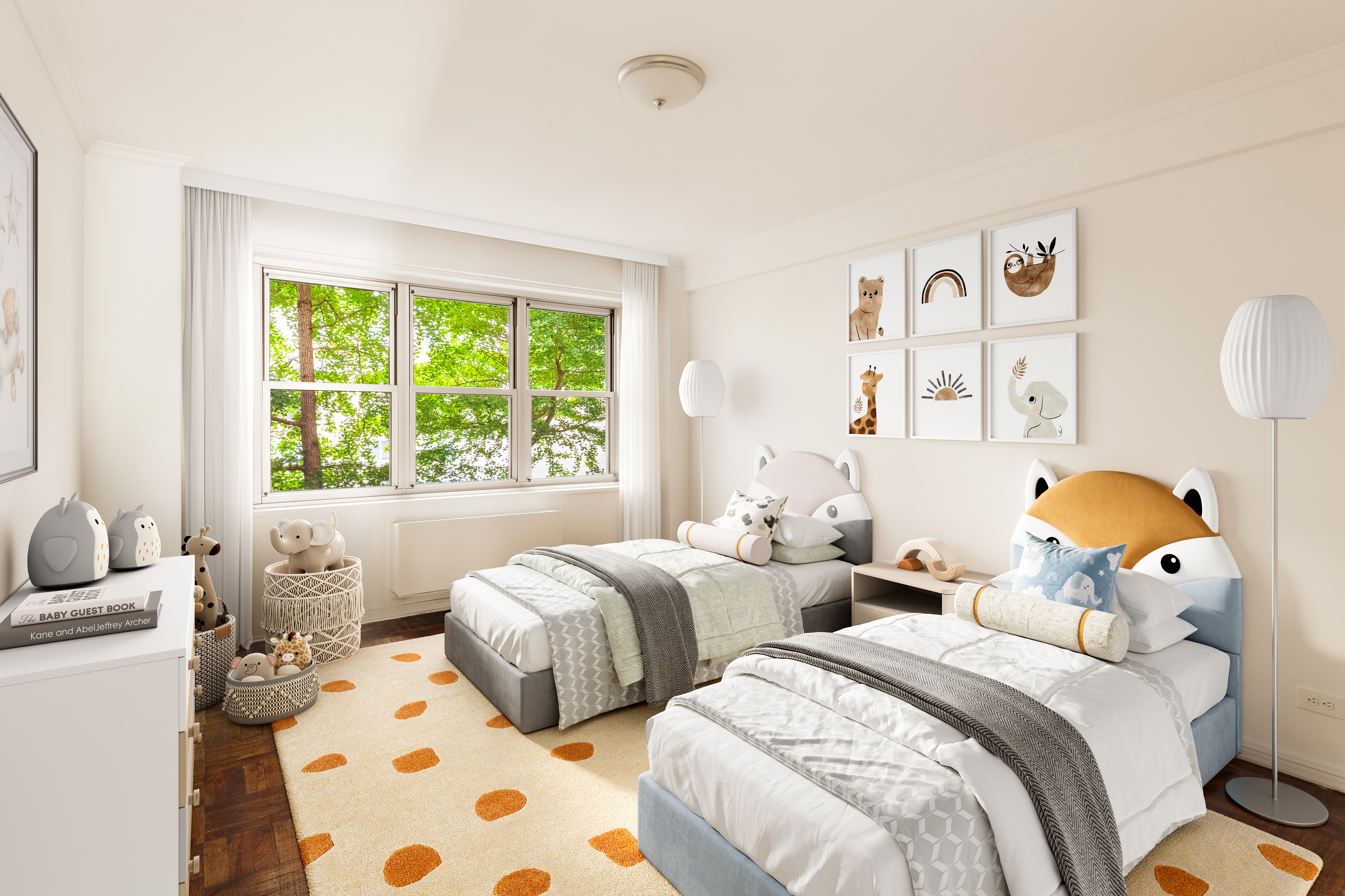 11 5th Avenue, Unit 5LW Manhattan, NY 10003 - Photo 13 of 19 a bedroom with two beds and a large window