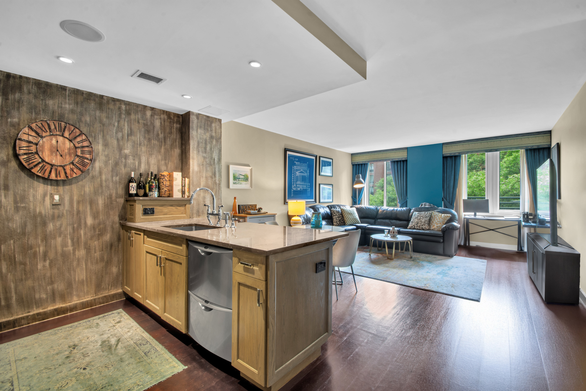 333 Rector Place, Unit 408 Manhattan, NY 10280 - Photo 1 of 12 a kitchen with lots of counter top space