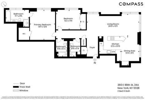$1,895,000 | 360 East 88th Street, Unit 34A | Upper East Side