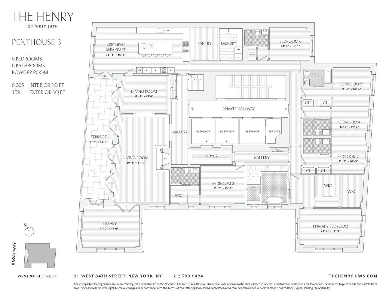$28,750,000 | 211 West 84th Street, Unit PHB | Upper West Side