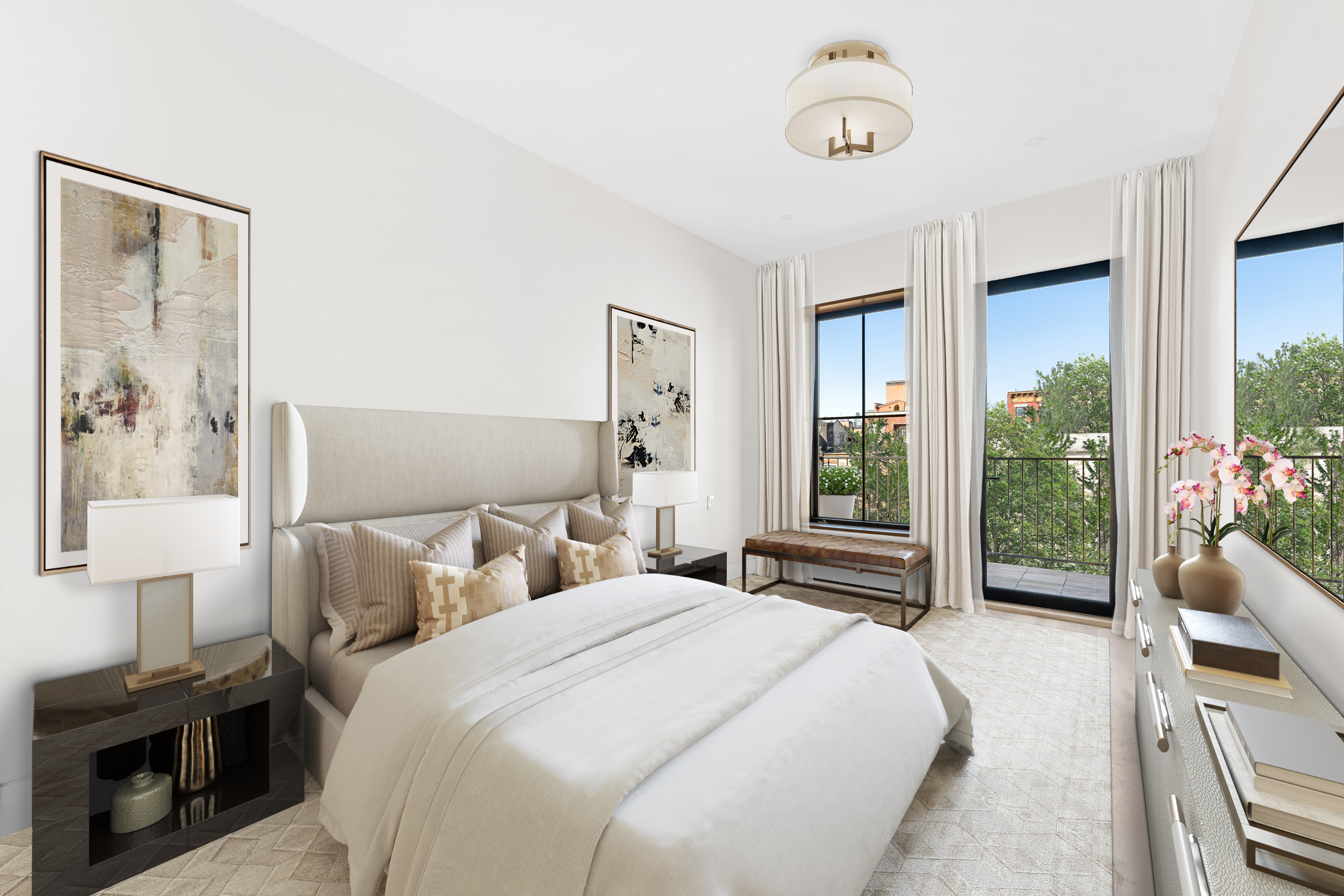 167 13th Street, Unit PH Brooklyn, NY 11215 - Photo 5 of 14 a bedroom with a large bed and a window